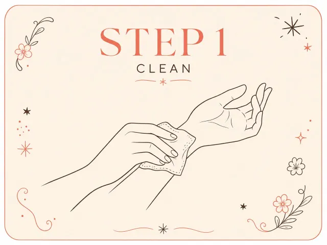 Clean skin before applying a temporary tattoo.